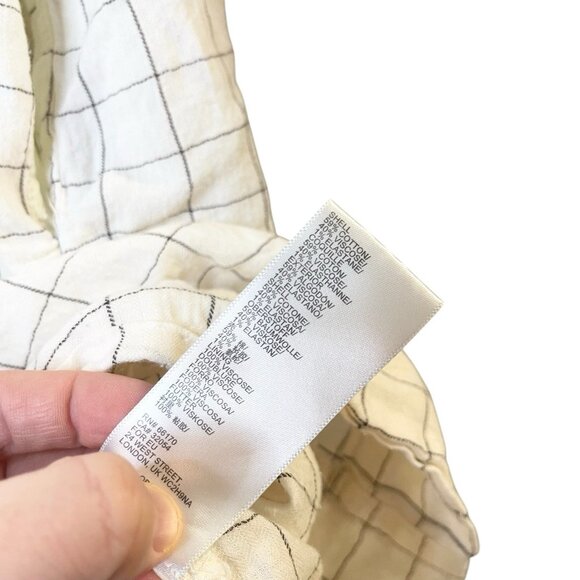 Urban Outfitters Dina Button Front Frock Dress Size XS/S White Window Pane Plaid - Picture 8 of 8